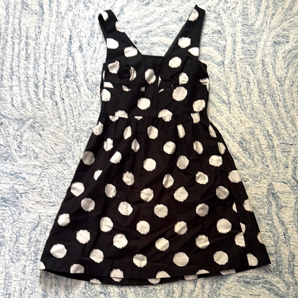 Loft fit n flair cotton polkadot summer dress 4